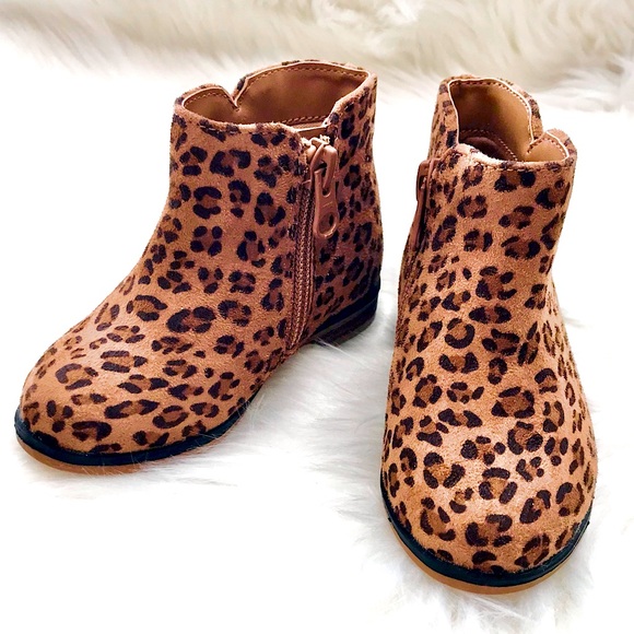 Cat & Jack Other - 🧡10/$45🧡NEW Leopard Cat & Jack Faux Suede Girl’s Zipper Boots